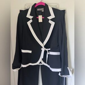 M Siamo Black suit with White Trim. Size 14